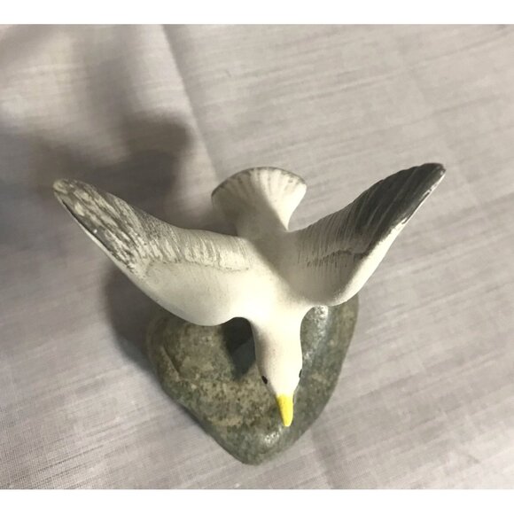 Handcrafted Seagull On Rock Sculpture By Joni B.C. Canada Nautical Beach House - Picture 3 of 10